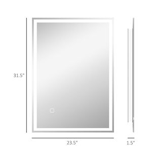 Specchio LED da Bagno 32x24 Pollici, Smart Touch Dimmerabile, Portatile con Cornice in Legno, Specchio per Trucco Personalizzabile in 3 Colori per Parete - Product Image 3