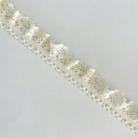 Ruban de dentelle crochetée blanc ivoire à volants floraux pour la couture de vêtements, la décoration textile de la maison et les loisirs créatifs