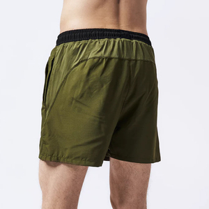 Pantalones Cortos Deportivos de Secado Rápido para Hombre, Color Verde Sólido, con Bolsillos, Cintura Media, Cierre con Cordón, Pantalones Cortos Casuales - Product Image 2