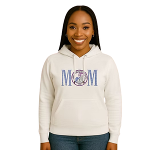Sudadera con Capucha Blanca para Mujer con Logo MOM, Estilo Casual, Manga Larga, para Uso Diario, Ropa Urbana Cómoda y a la Moda - Product Image 1