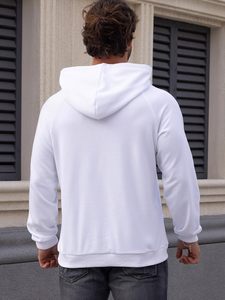 <b>Men</b> Hoodie Sweatshirt basicscotton blended Polyester Fleece Blend <b>Pullover</b> Warm Streetwear Drop Shoulder Plain Custom Fit Hoodie - Product Image 2