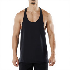 Camiseta sin mangas de algodón personalizada con logo 2026 para hombre, informal, transpirable, de punto, para entrenamiento de verano, fitness, estilo stringer acanalado - Product Image 1