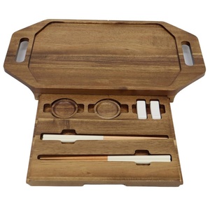 Tabla de Servir Sushi de Madera Multifuncional, Ecológica y Duradera con Almacenamiento para Utensilios, Apta para Lavavajillas, para Uso Doméstico y Comercial - Product Image 1