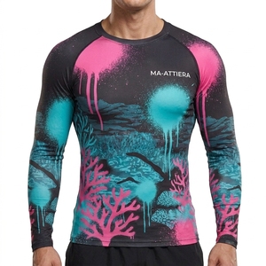 T-shirt de compression à manches longues pour homme, style Bape, vêtements de sport, fitness, athlétisme - Product Image 1
