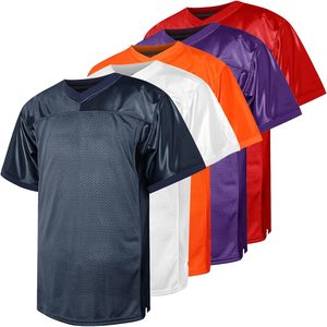 Maillot de football blanc à manches courtes avec rayures bleues, respirant, uniforme unisexe pour adultes - Product Image 4