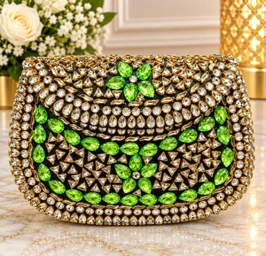 Vintage Rhinestone Chain Clutch <b>Bag</b> Gold Tone Beaded Evening Purse Floral Crystal Handbag for Fashion Party <b>Wedding</b> Banquet <b>Gift</b> - Product Image 3