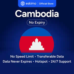 Eskimo Cambodge 5GB eSIM sans expiration de la data, données de voyage, vitesse rapide 5G/4G, pas de carte SIM physique requise, S-CAM-05, Smartphones numériques - Product Image 1