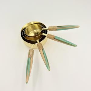 Ensemble de 4 tasses à mesurer en acier inoxydable 202 de haute qualité avec poignée en résine design pour mesurer le café et le lait en poudre - Product Image 2