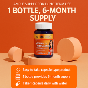 Cápsulas de Vitamina D3 2000 UI 300 mg de Fabricación Coreana, Suplemento Alimenticio para Adultos, Mejora la Densidad Ósea, No Apto para Recién Nacidos - Product Image 4