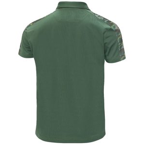 Polo à manches courtes vert pour homme avec motif camouflage et poches, style décontracté, tissu tissé à séchage rapide - Product Image 3