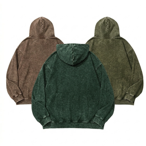 Sudadera con Capucha Vintage Desgastada con Lavado Ácido y Estampado DTG Personalizado con Pedrería, Estilo Urbano - Product Image 5