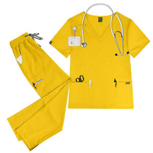 Conjunto de Uniforme Médico Unisex de Spandex/Poliéster Tejido IBUF, Precio Bajo, Logotipo Personalizado, Pantalones de Enfermera con 3 Bolsillos, Estilo Cargo, Disponibilidad Inmediata - Product Image 5