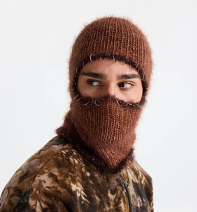 Masque facial en nylon tricoté, cagoule chaude et moelleuse pour le sport, style Y2K, doux et tendance - Product Image 2