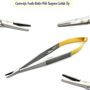 Pinza de Sutura Manual Reutilizable de Acero Inoxidable Castroviejo para Cirugía Oral de Roedores, Microportaagujas, Dogmatic International CE - Product Image 3