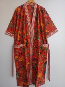 Bata Kimono Floral de Algodón para Mujer al por Mayor, Ligera, con Cinturón y Bolsillos, Calidad de Exportación - Product Image 2
