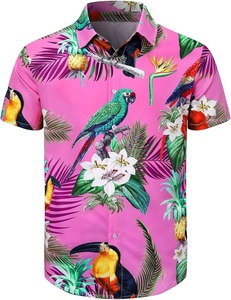 Chemise homme tropicale à manches courtes, imprimé hawaïen, décontractée, boutonnée, motif floral coloré, pour l'été et les vacances - Product Image 2
