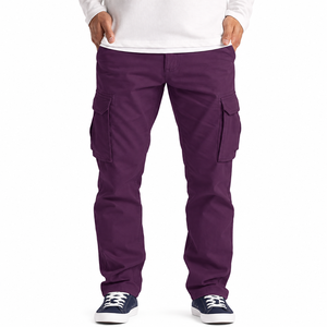 Men's for Straight Cargo <b>Pants</b> Mid Waist Casual Trousers with Multiple Pockets 100% Cotton Quick-Dry Breathable - Product Image 1