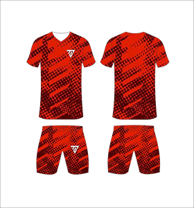 Custom Sublimated Blue Geometric Soccer Jersey Set <b>Men</b> V-Neck Short Sleeve Moisture Wicking Athletic Fit All Seasons - Product Image 4