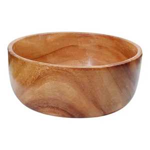 Tazón para Ensalada de Madera Natural Sólida, Diseño Moderno, Hecho a Mano, Duradero, Ligero, Tazón para Servir Fruta, Ecológico, para Camping - Product Image 5