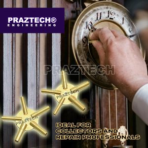 PRAZTECH® 10-in-1 Clock Winding Key Set | Dual Brass Keys Sizes 2–11 | Universal Clock Repair & Winding <b>Tool</b> - Product Image 6
