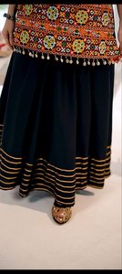 Lehenga Choli de Crepé para Mujer con Bordado y Estampado Digital, Moda Tradicional India para Diwali, Bodas y Fiestas - Product Image 4