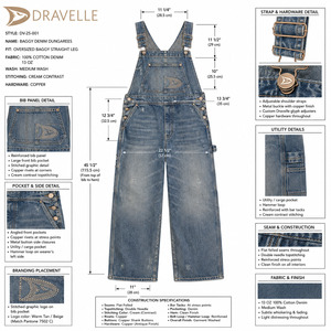 Men Washed Blue Denim <b>Baggy</b> Overalls Logo Embroidery Y2K Oversized Streetwear Utility Pocket Jean <b>Dungarees</b> - Product Image 6