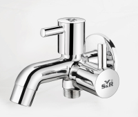 Robinet mural double sortie en zinc durable, robinet d'arrosage de jardin, vanne de plomberie robuste