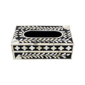 Boîte à mouchoirs décorative artisanale en os incrusté, écologique et luxueuse, accessoire de décoration élégant pour la maison Tradebyd - Product Image 1