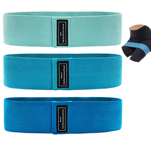 Bandes d'exercice personnalisées avec logo imprimé, en tissu polyester, pour fitness, entraînement des fessiers et des hanches, ensemble de bandes de résistance en boucle. - Product Image 1