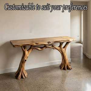 <b>Live</b> <b>edge</b> console <b>table</b> media entryway unique reclaimed solid wood narrow hallway slim side <b>table</b> decor home - Product Image 4