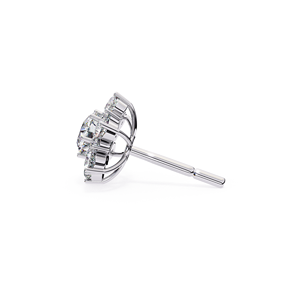 REYES New Arrival 925 <b>Sterling</b> <b>Silver</b> Moissanite Hip Hop Jewelry GRA Certified Round Cut 0.77 Carat Moissanite <b>Stud</b> Earrings - Product Image 3