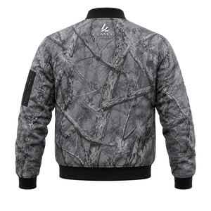 Custom Gray Camo Quilted Bomber <b>Jacket</b> for Men & Women <b>Zip</b> <b>Up</b> Flight <b>Jacket</b> Windproof Winter Hunting Outdoor Tactical <b>Jacket</b> OEM - Product Image 3