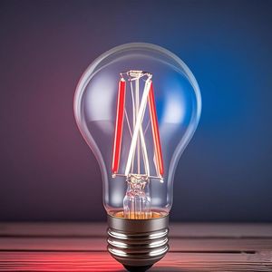 Lampadina LED A19 3CCT 60W Equivalente a 6W, Vetro Trasparente, 3 Temperature di Colore, Luce Cambiacolore Rosso-Blu, Attacco Medio E26, 3 LED - Product Image 3
