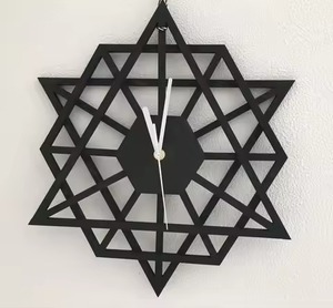 <b>Modern</b> Black Metal <b>Wall</b> <b>Clock</b> Abstract Geometric Design Quartz Analog Silent Living Room Decor Hanging Style <b>Wall</b> <b>Clock</b> - Product Image 6
