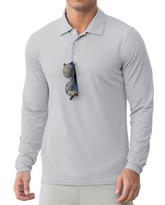Chemises de golf pour hommes à manches longues UPF 50+ avec col performance, en polyester et élasthanne, légères, décontractées, séchage rapide, pour l'été - Product Image 4