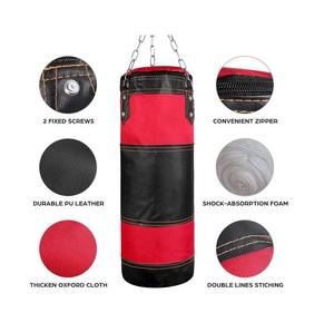 Sac de frappe de boxe professionnel en PU, robuste, pour fitness, vente en gros d'usine, offre spéciale - Product Image 3