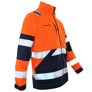Hi Vis Safety <b>Softshell</b> <b>Jacket</b> Reflective Two Tone Workwear Construction Security <b>High</b> <b>Visibility</b> Winter Coat - Product Image 6