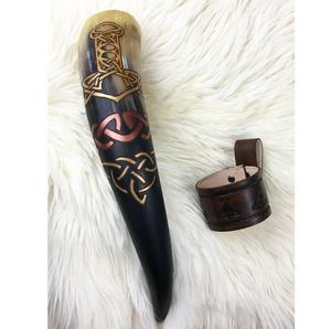 Auténtico Cuerno Vikingo Ecológico para Beber Cerveza, Cuerno de Búfalo Pulido de Alta Calidad para Decoración del Hogar - Product Image 5