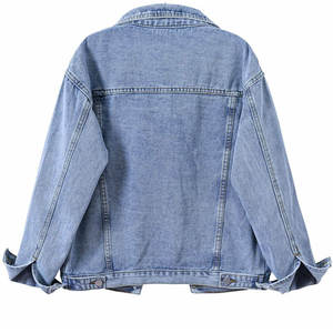 Veste en jean respirante à col montant de couleur unie, très vendue, confortable et à prix raisonnable. - Product Image 3