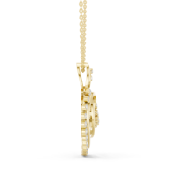 Collier pendentif en or jaune 14 carats plaqué or de haute qualité, design cœur diamant, chaîne à maillons, sertissage pavé, cadeau romantique