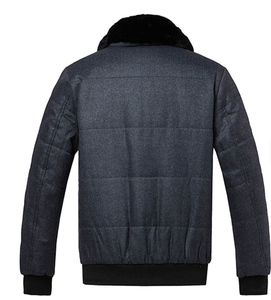 Chaqueta Acolchada con Capucha y Cuello Alto para Hombre AQTQ, Cierre de Cremallera, Forro de Piel Sintética, Resistente al Viento, Secado Rápido, Estilo Urbano Informal para Invierno - Product Image 2