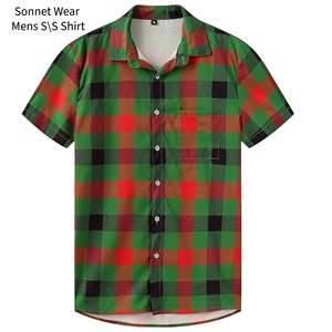 Mens Business casual short sleeve chick shirt - Product Image 3