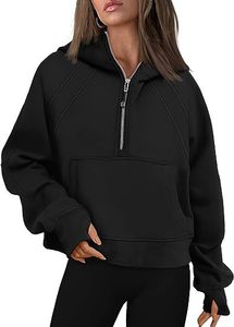 Sudadera con Capucha Verde para Mujer, Color Sólido, Manga Larga, Tejida, Informal, para Otoño, Transpirable, Corte Regular - Product Image 6