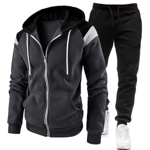 High Quality Wholesale Unisex Men's Classic Blank Tracksuit <b>Full</b> <b>Zip</b> <b>Hoodie</b> Joggers Set for Men Custom Printing - Product Image 4