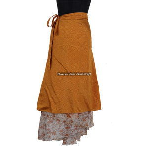 Falda de Seda para Mujer, Diseño de Moda 2026, Falda de Seda de Verano para Chicas, 2 Capas, Reversible, Estilo Sari Mágico, Larga - Product Image 5