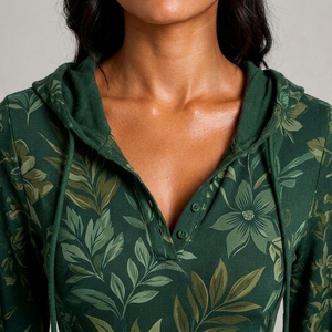 Body de Manga Larga con Capucha para Mujer, de Primera Calidad, Ajustado, Estilo Urbano, para Uso Diario al Aire Libre - Product Image 4