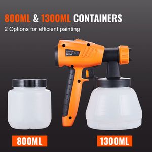 Pistola a Spruzzo Elettrica 1300W con Contenitori da 1300ml e 800ml, 5 Ugelli in Rame, Tecnologia 150 Din HVLP per Pulizia - Product Image 6