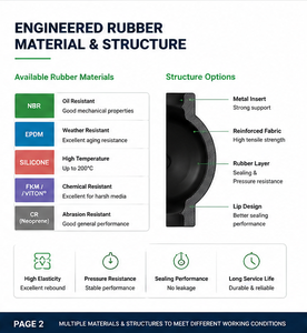 Diaphragme en caoutchouc personnalisé, contrôle des fluides industriels, joint en caoutchouc, fabricant OEM - Product Image 3