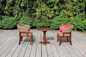 Elegant Handwoven Chair Set with Wooden Table for Living Room - Product Image 4