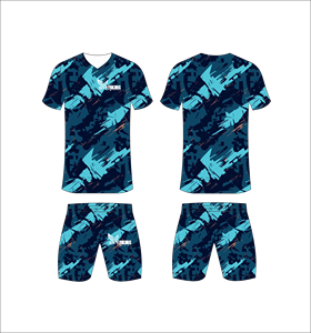 ชุดเสื้อฟุตบอลคอวีสำหรับผู้ชายลายพรางแขนสั้นแห้งเร็วชุดกีฬาทุกฤดูกาล - Product Image 1